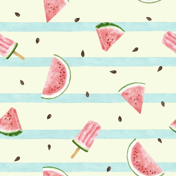 Sweet Summer Watermelons-blue stripes