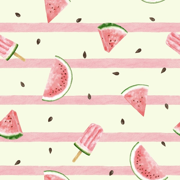 Sweet Summer Watermelons- Pink stripes