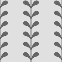 Botanical leaves stripes grey carta da parati