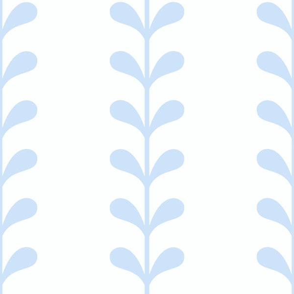 Elegant Botanical Stripes / Light Blue