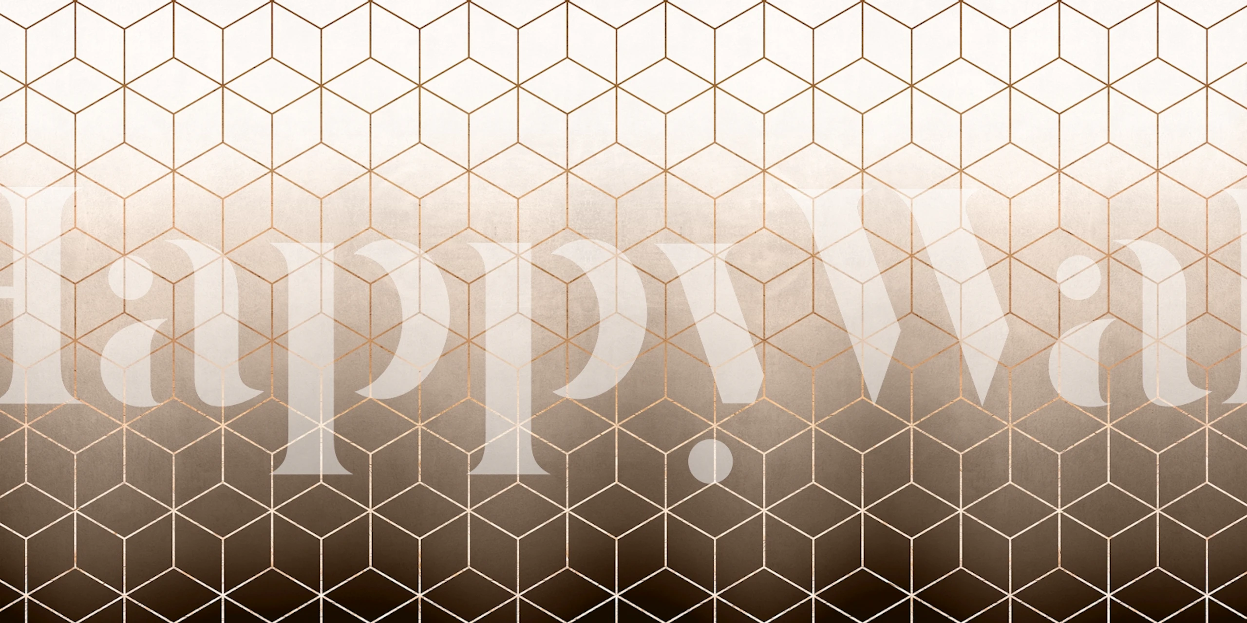 Geometric Modern Gold wallpaper in a room