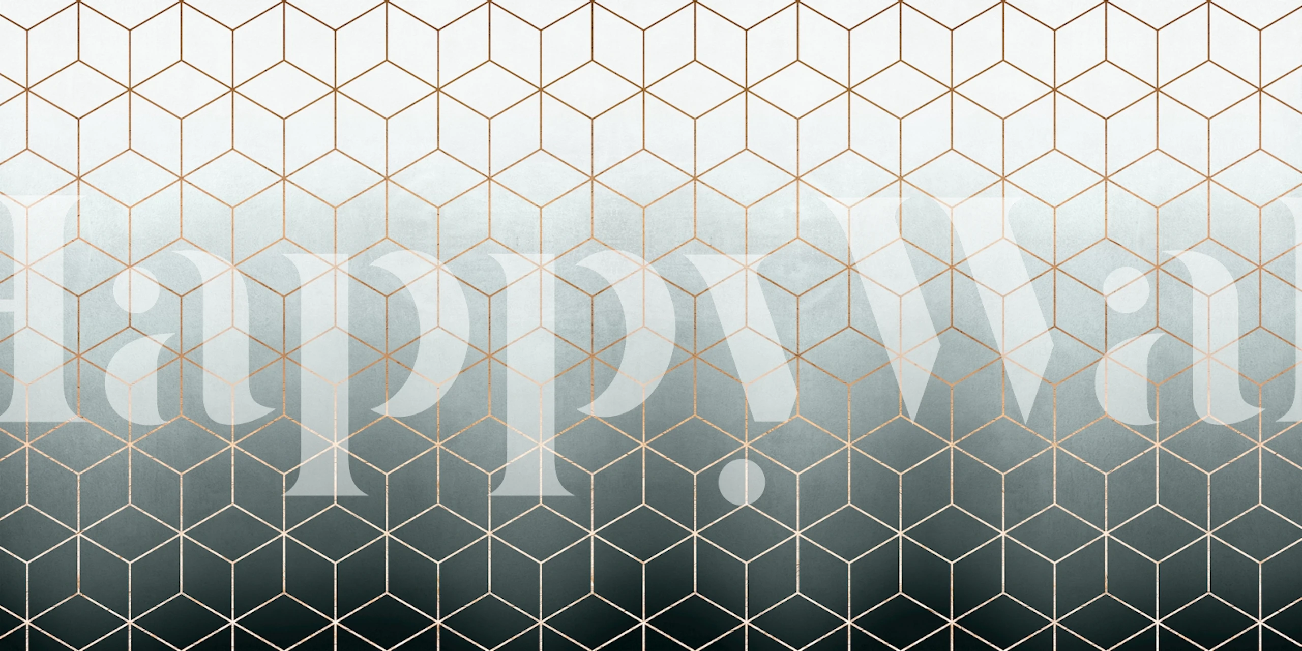 Geometric modern green wallpaper in a room