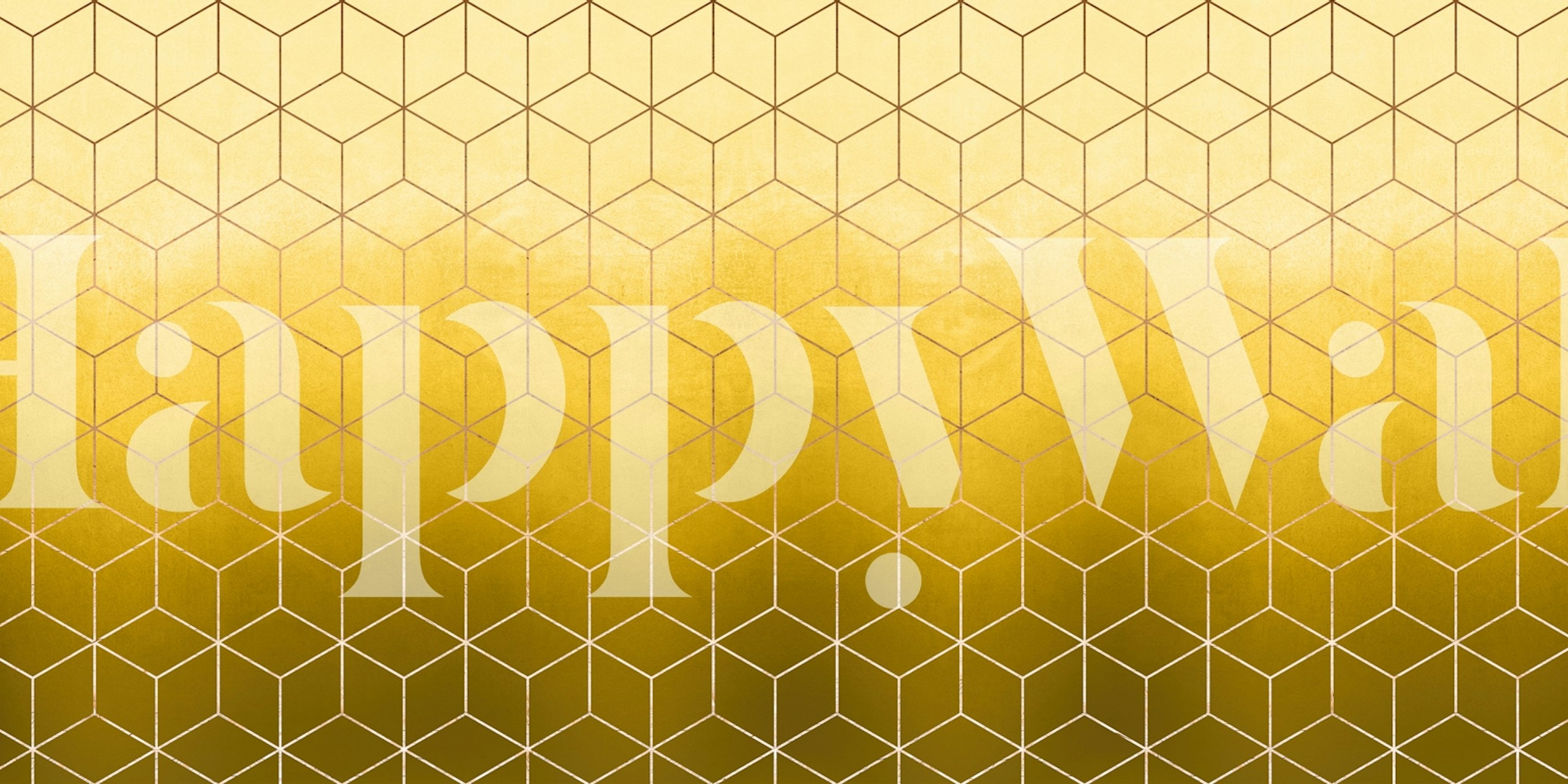 Geometric Modern Yellow wallpaper in a room