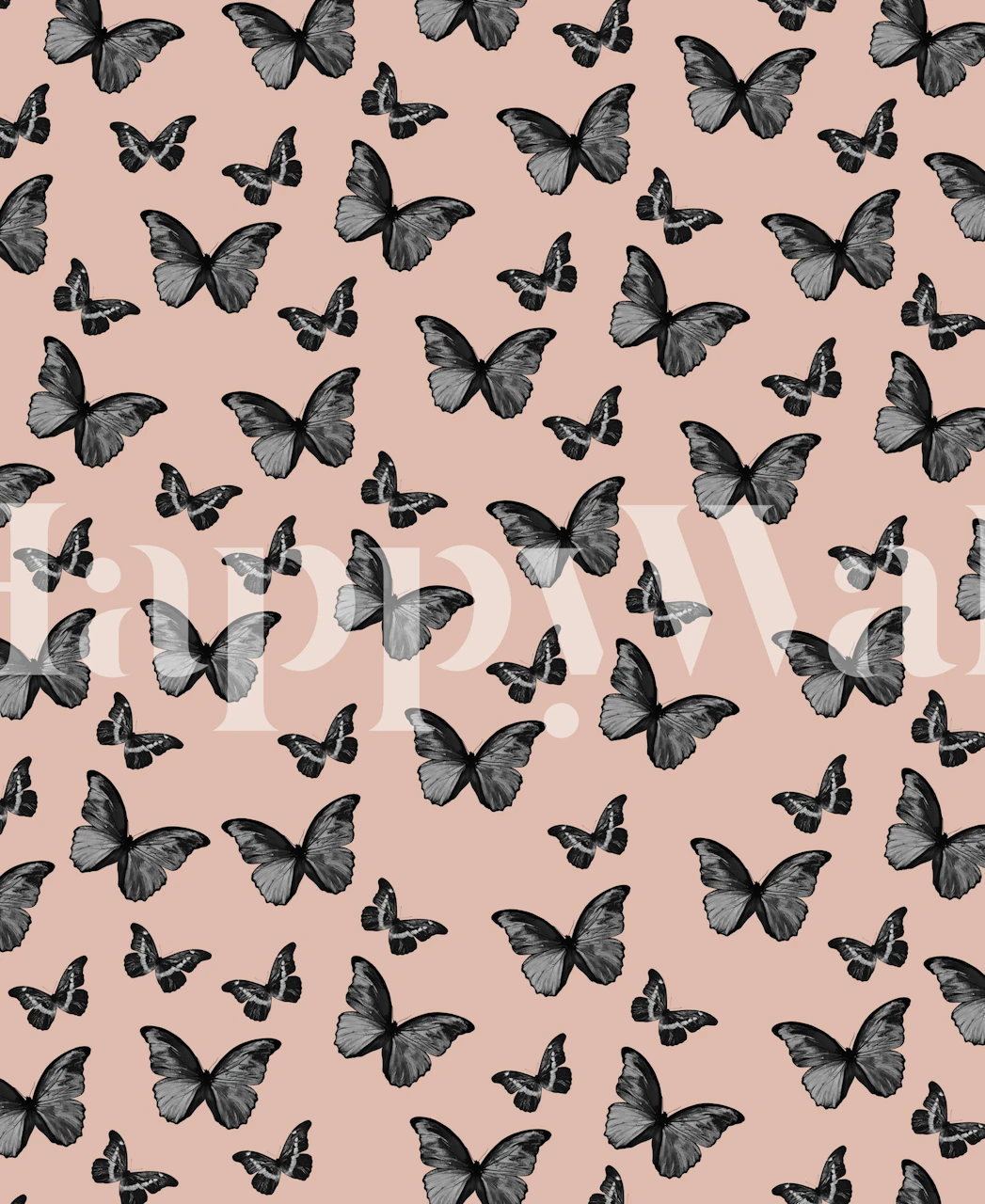 Terracotta butterfly wallpaper design in a room