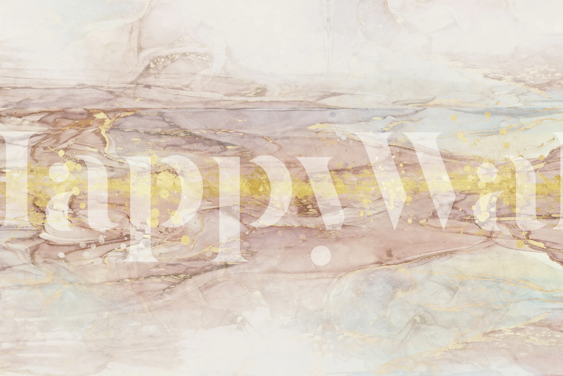Marble ink wallpaper with soft pastel colors and gold accents