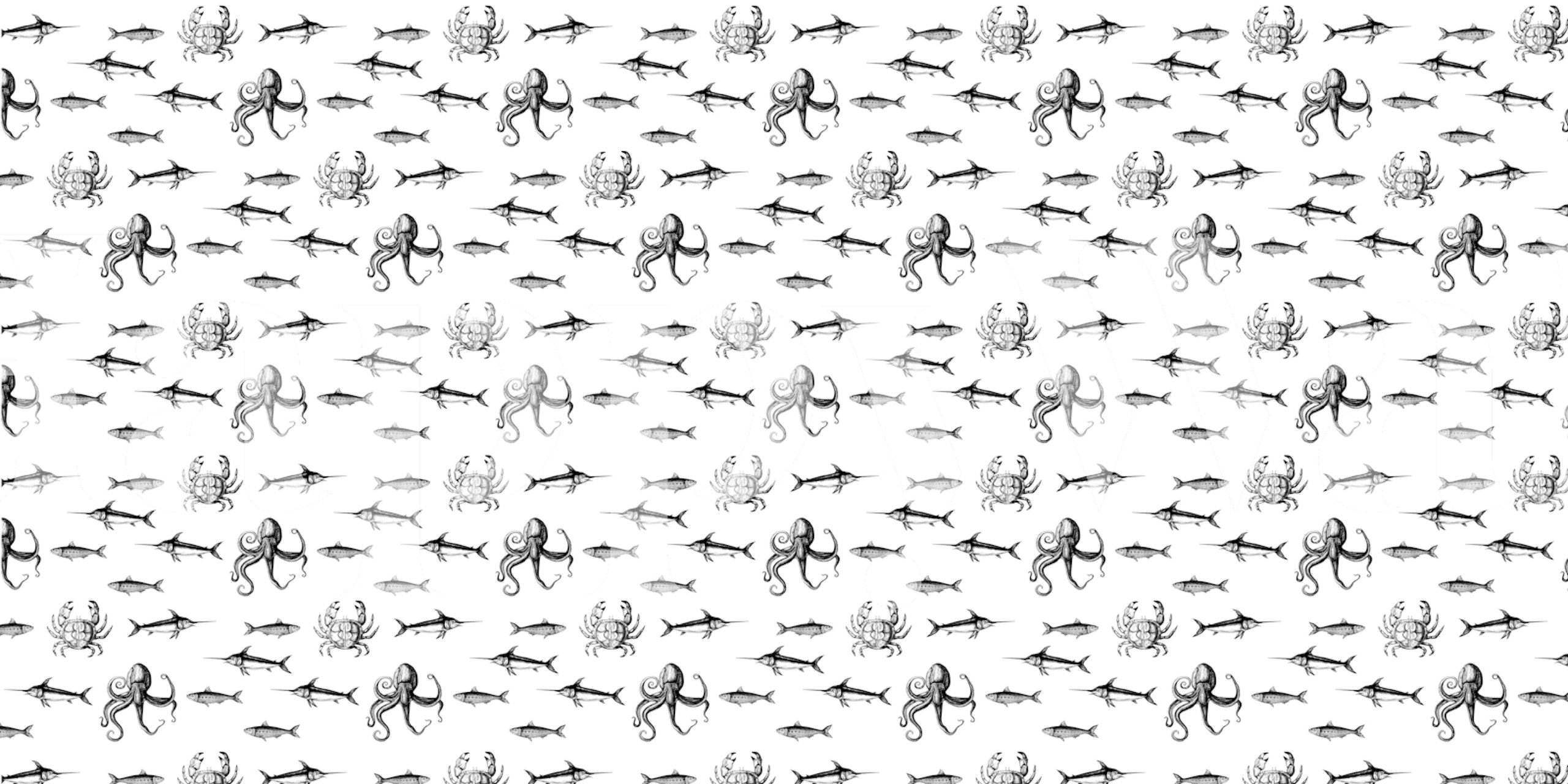 Sea Creature Chic wallpaper in a room setting