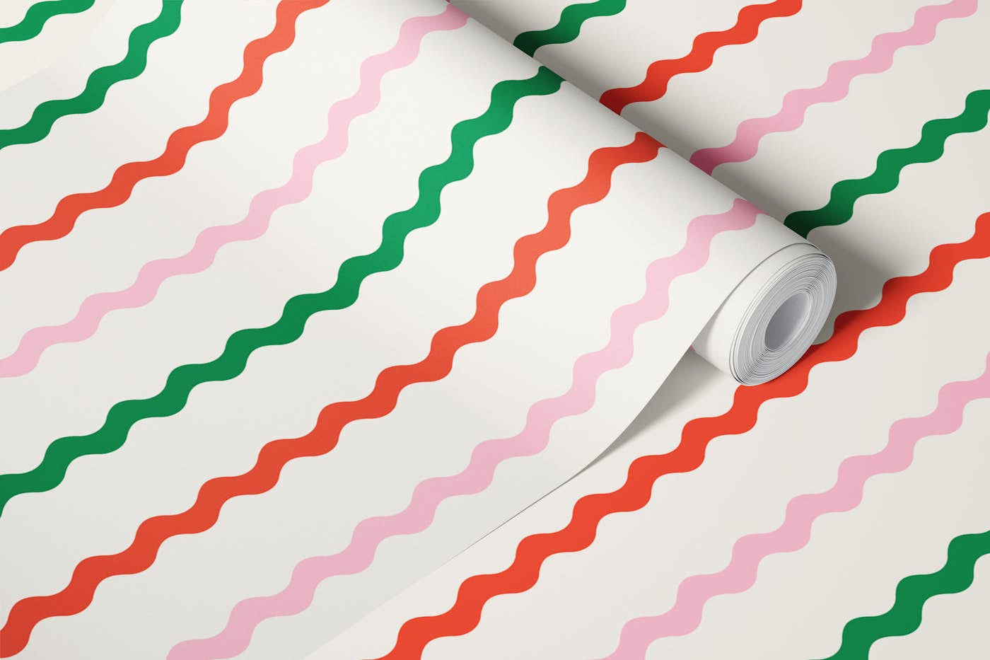 Colorful Wiggly Stripes wallpaper roll
