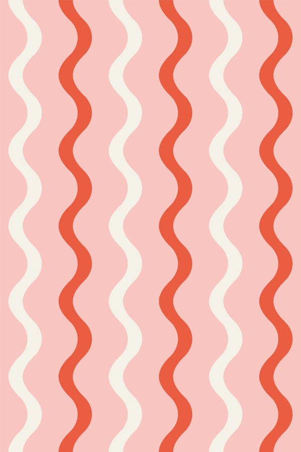 Pink and Orange Wiggly Stripes