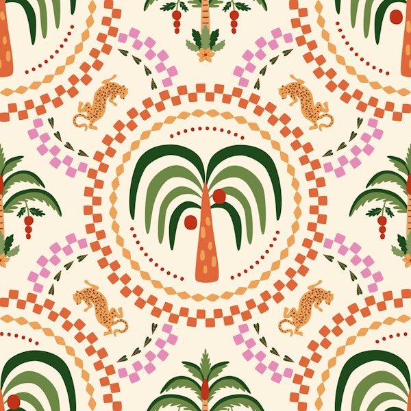 Palm and Leopard Elegance