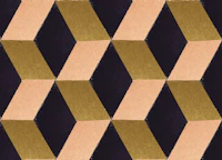 Modern Geometric Cubes Small Pink Gold Black wallpaper