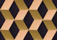 Modern Geometric Cubes Small Pink Gold Black