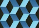 Abstract Modern Geometric Cubes Blue Shapes