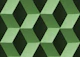 Abstract Green Cubism Cube Shapes Modern