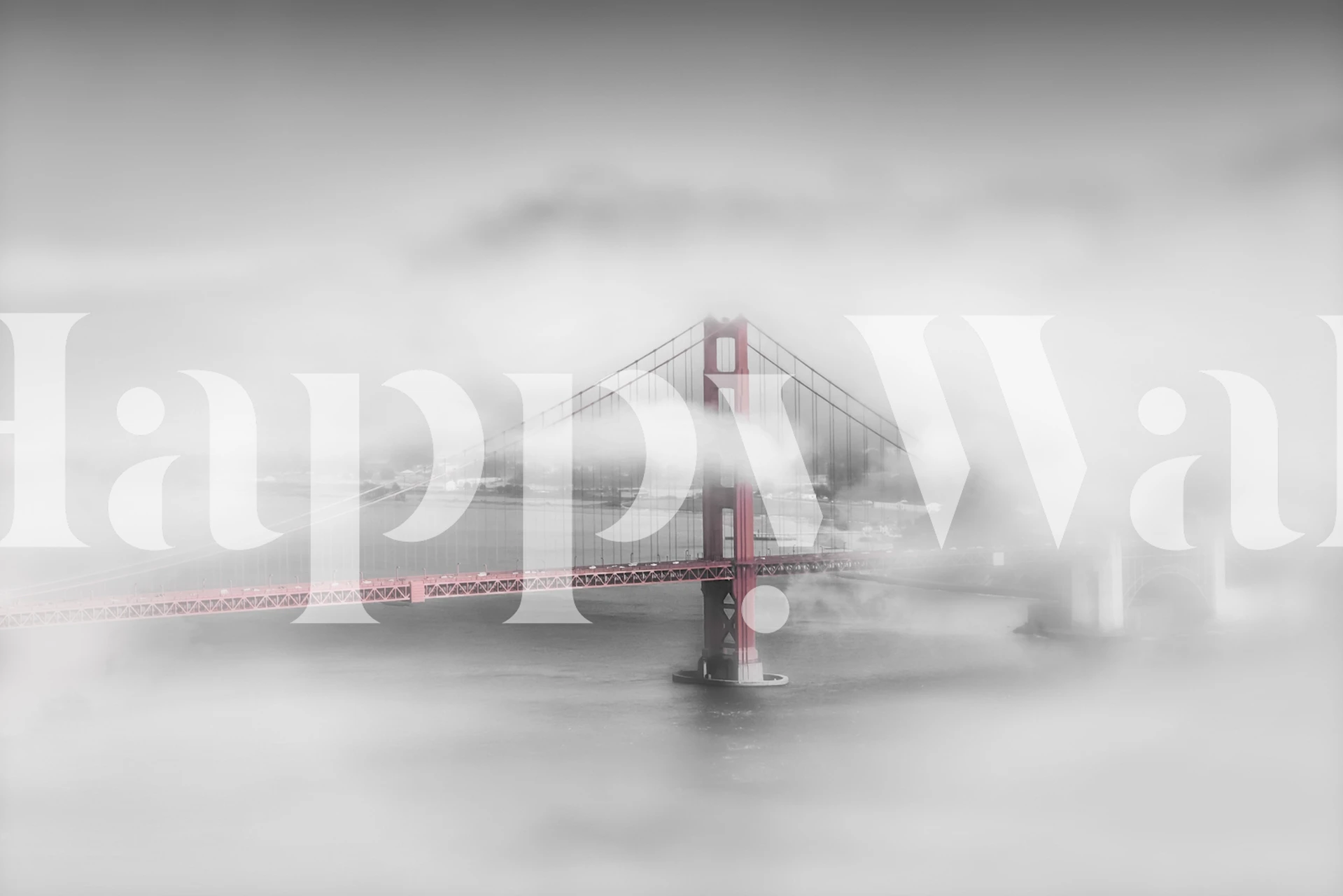 Foggy Golden Gate Bridge tapet i et rum