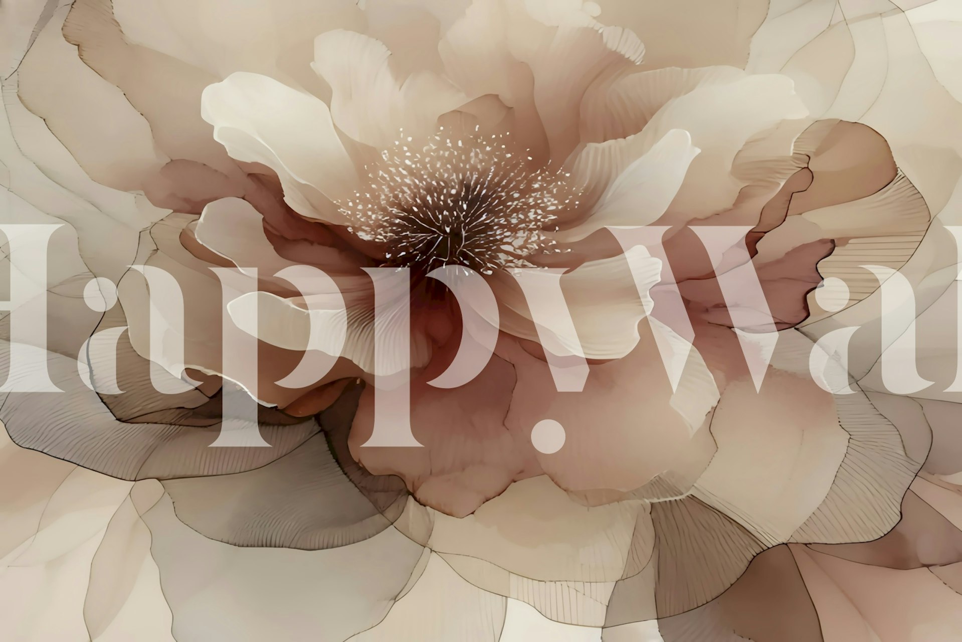 Large pink flower with soft layers and delicate lines wallpaper