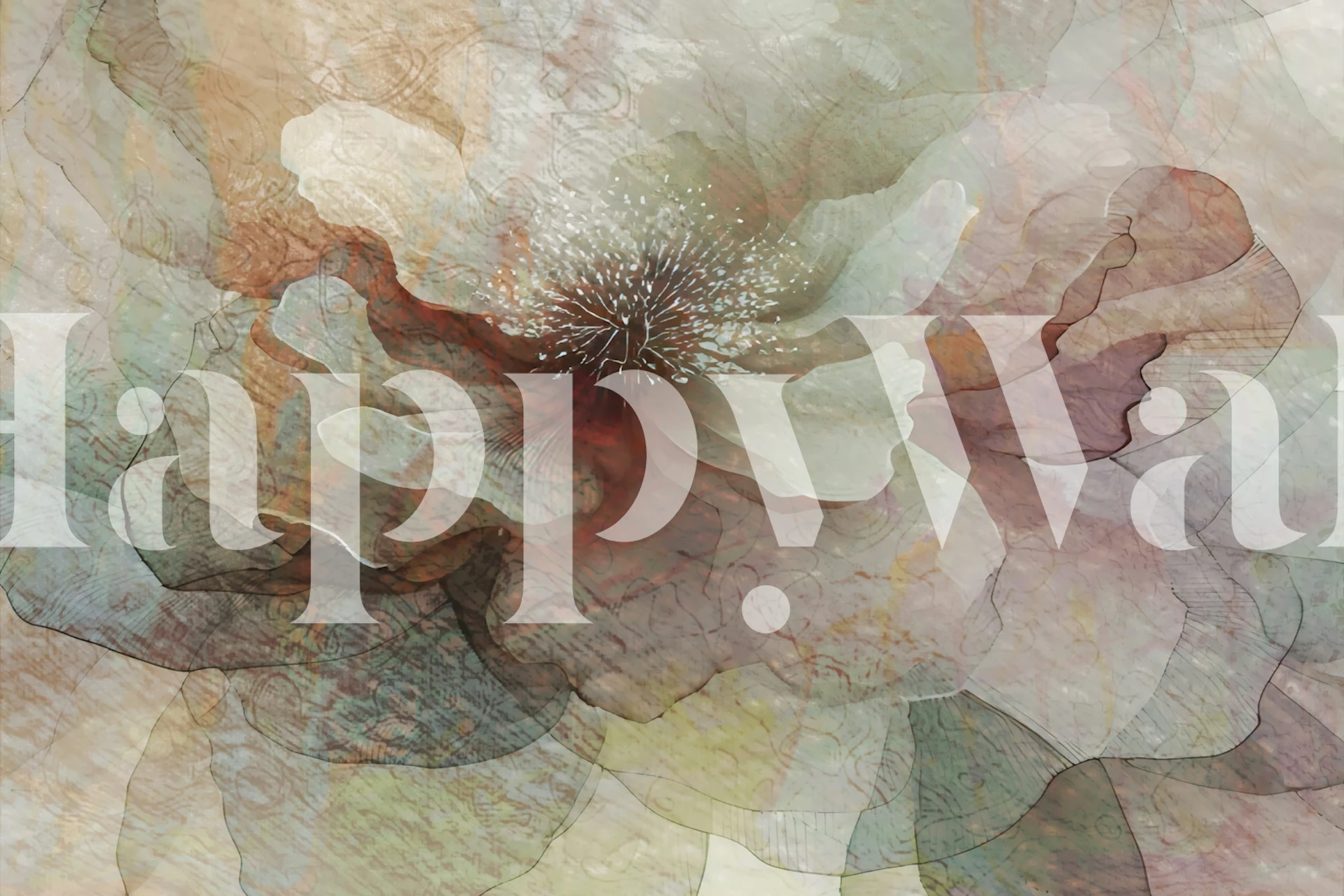 Layered pastel floral petals in soft tones wallpaper