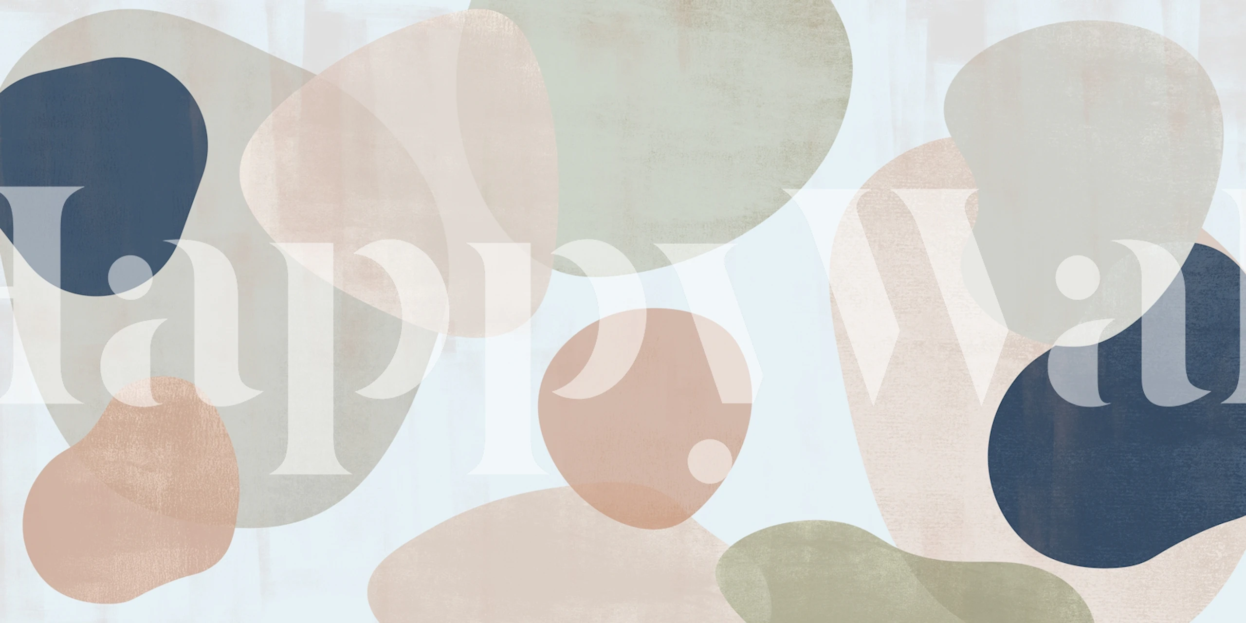 Abstract multicolor shapes in blue, pink, and green wallpaper