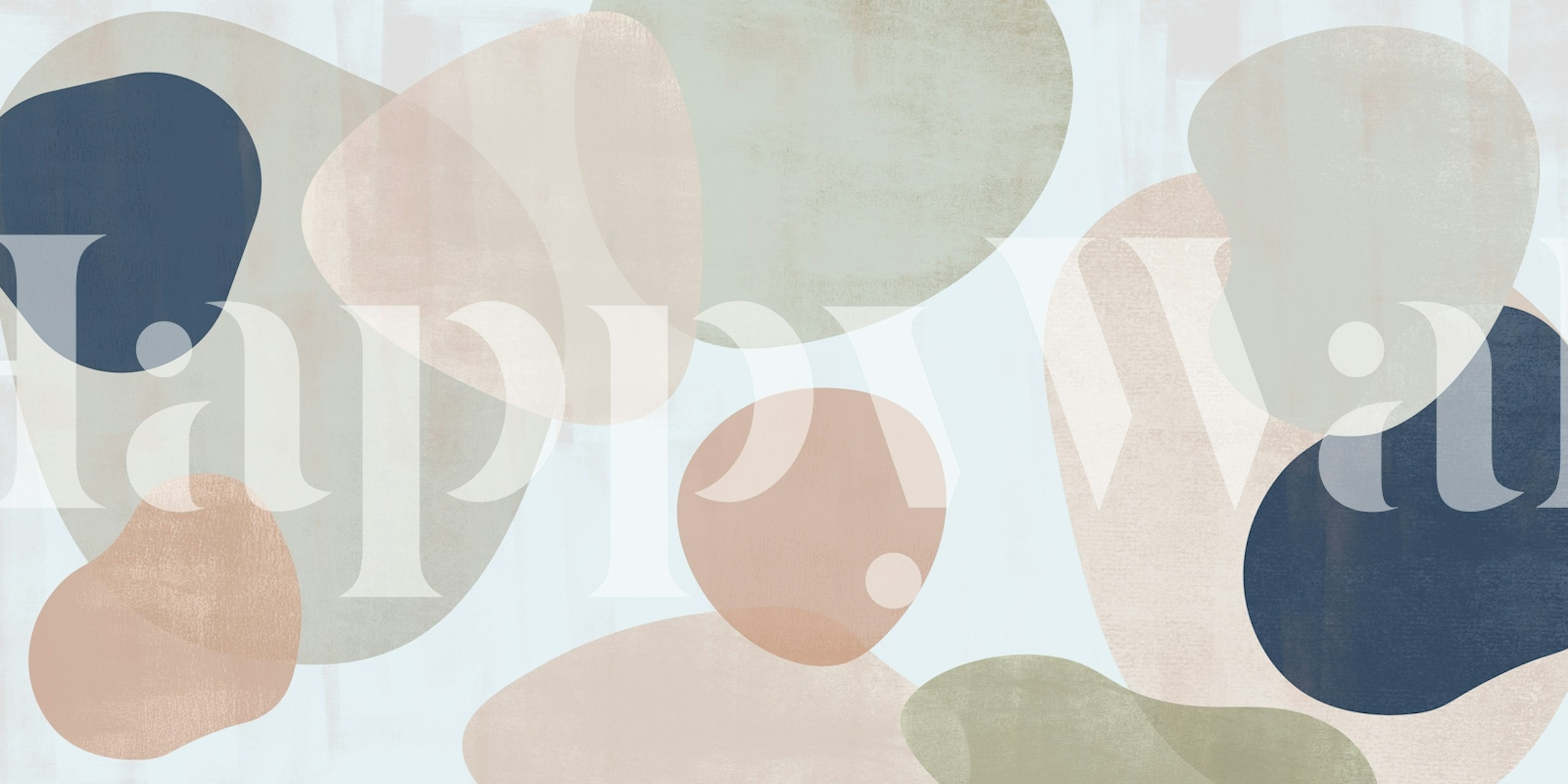 Abstract multicolor shapes in blue, pink, and green wallpaper