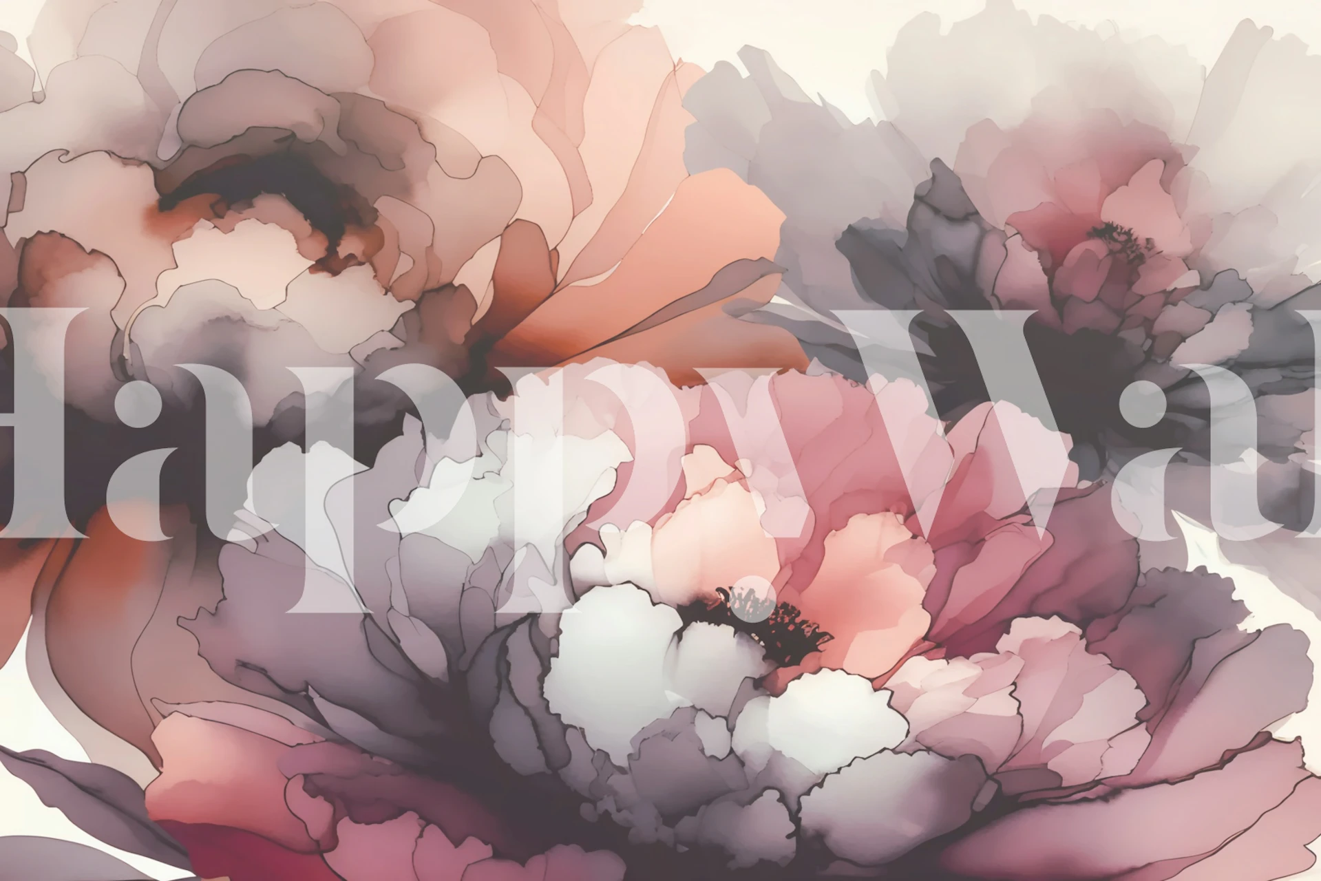 Blush Floral Dream wallpaper with flowers