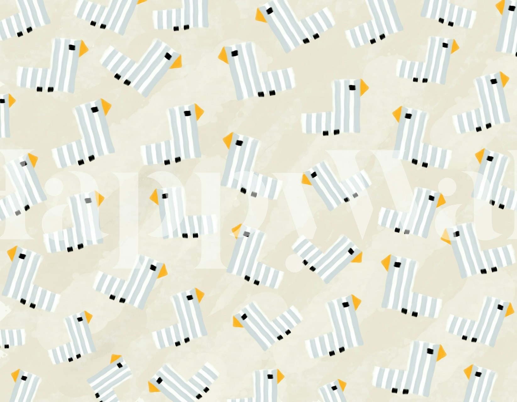 Dizajn tapete Striped Bird Array