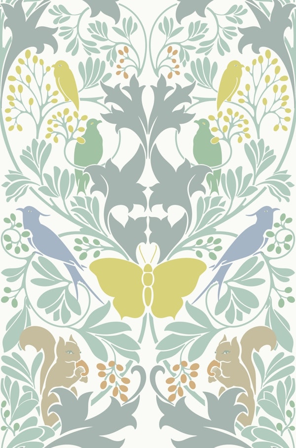Leaves, squirrels, butterflies and birds 1