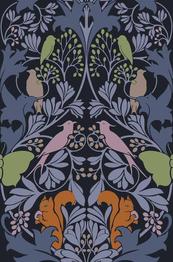 Leaves, squirrels, butterflies and birds 2