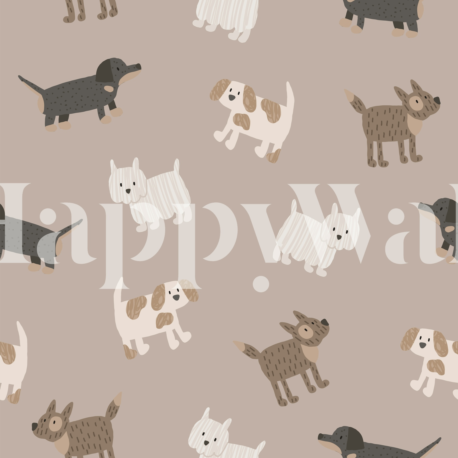 Puppy Dog Wallpaper - Playful Doodles