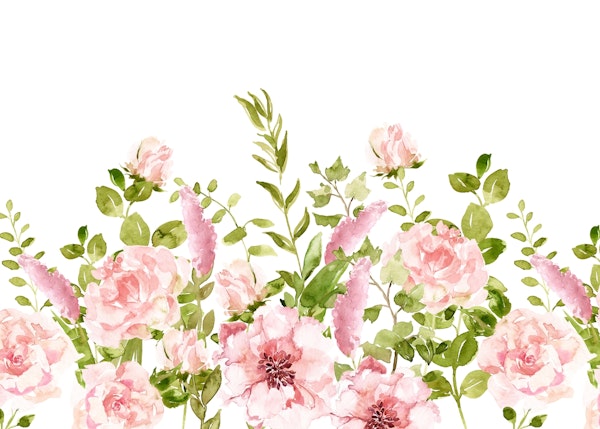 Boho Watercolor Flower Meadow