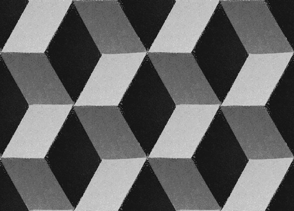 Modern Zigzag Cubes Gray Black and White Geo