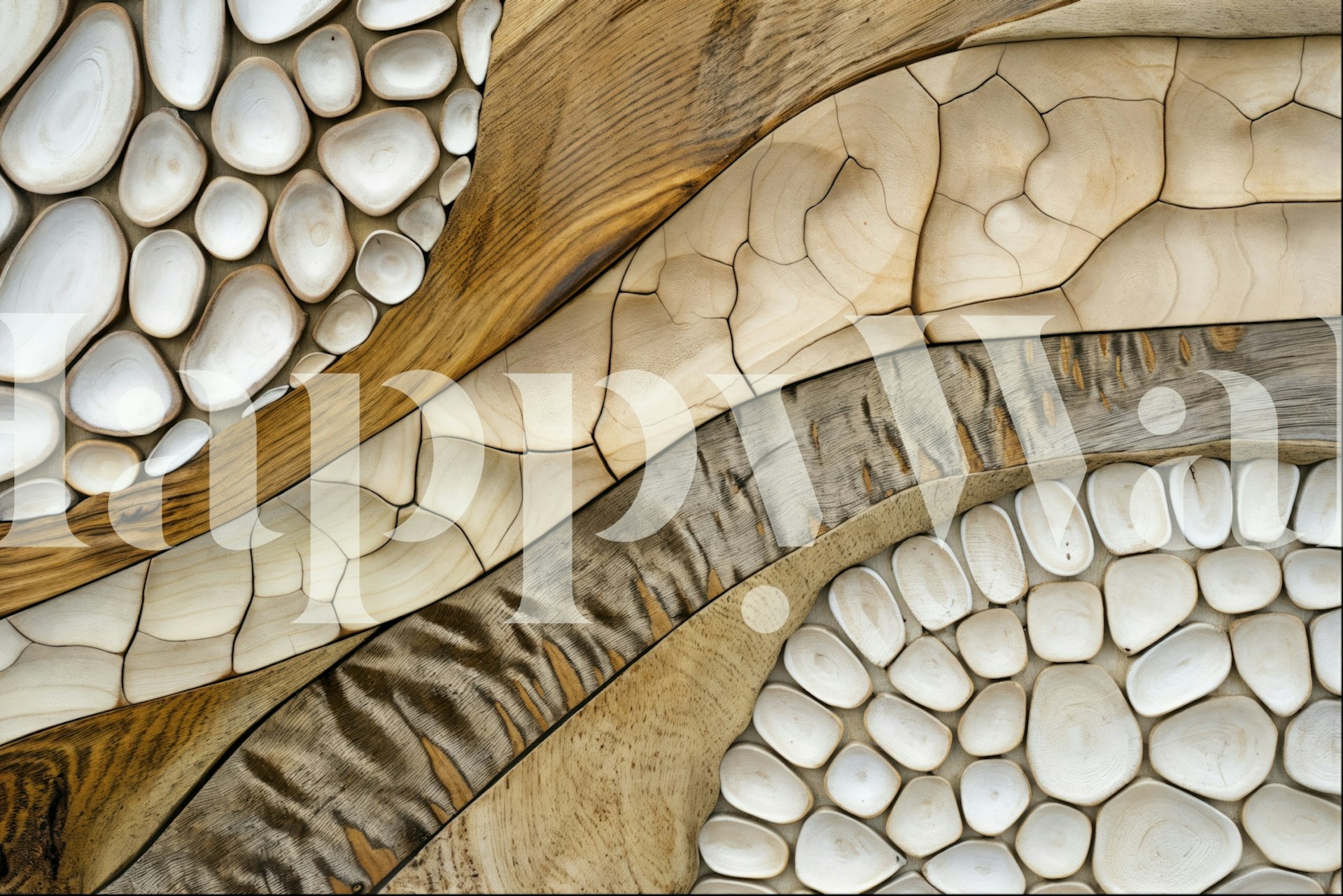 Textured rustic wallpaper with wood grains and stone patterns