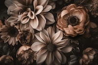 Mocha Mousse Floral Symphony tapete