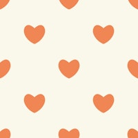 Hearts Pattern for Kids beige red tapet