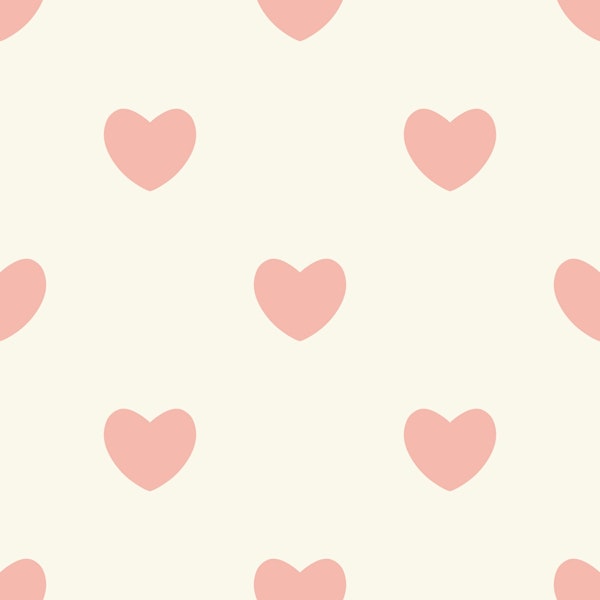 Hearts Pattern for Kids beige soft pink
