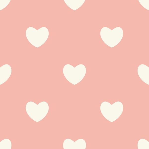 Hearts Pattern for Kidsroom soft pink beige