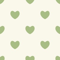 Hearts Pattern for Kids Beige Green Unisex tapet
