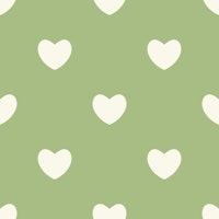 Hearts Pattern for Kids Green Beige Unisex tapetit