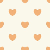 Hearts Pattern for Kids Beige Yellow Unisex tapet