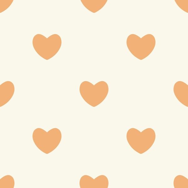 Hearts Pattern for Kids Beige Yellow Unisex