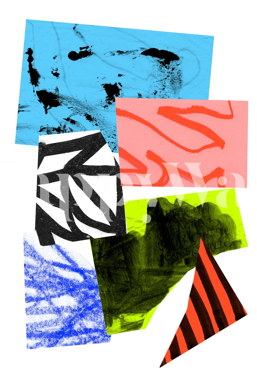 Colorful patterned wallpaper in a room