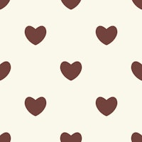 Hearts Pattern for Kids Beige Chocolate Brown tapet