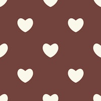 Hearts Pattern Boho Chocolate Brown Beige tapetit