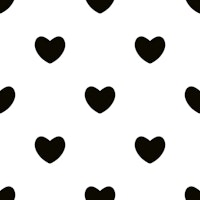 Hearts Pattern for Kids Black and White tapet