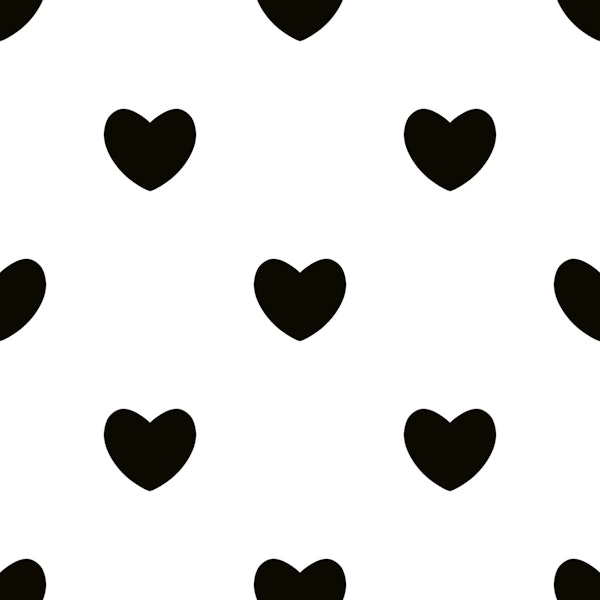 Hearts Pattern for Kids Black and White