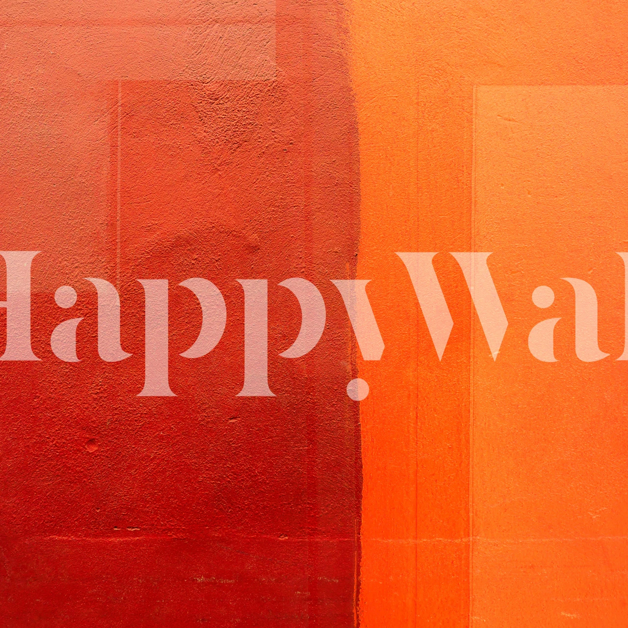 Vibrant red and orange wallpaper in a room