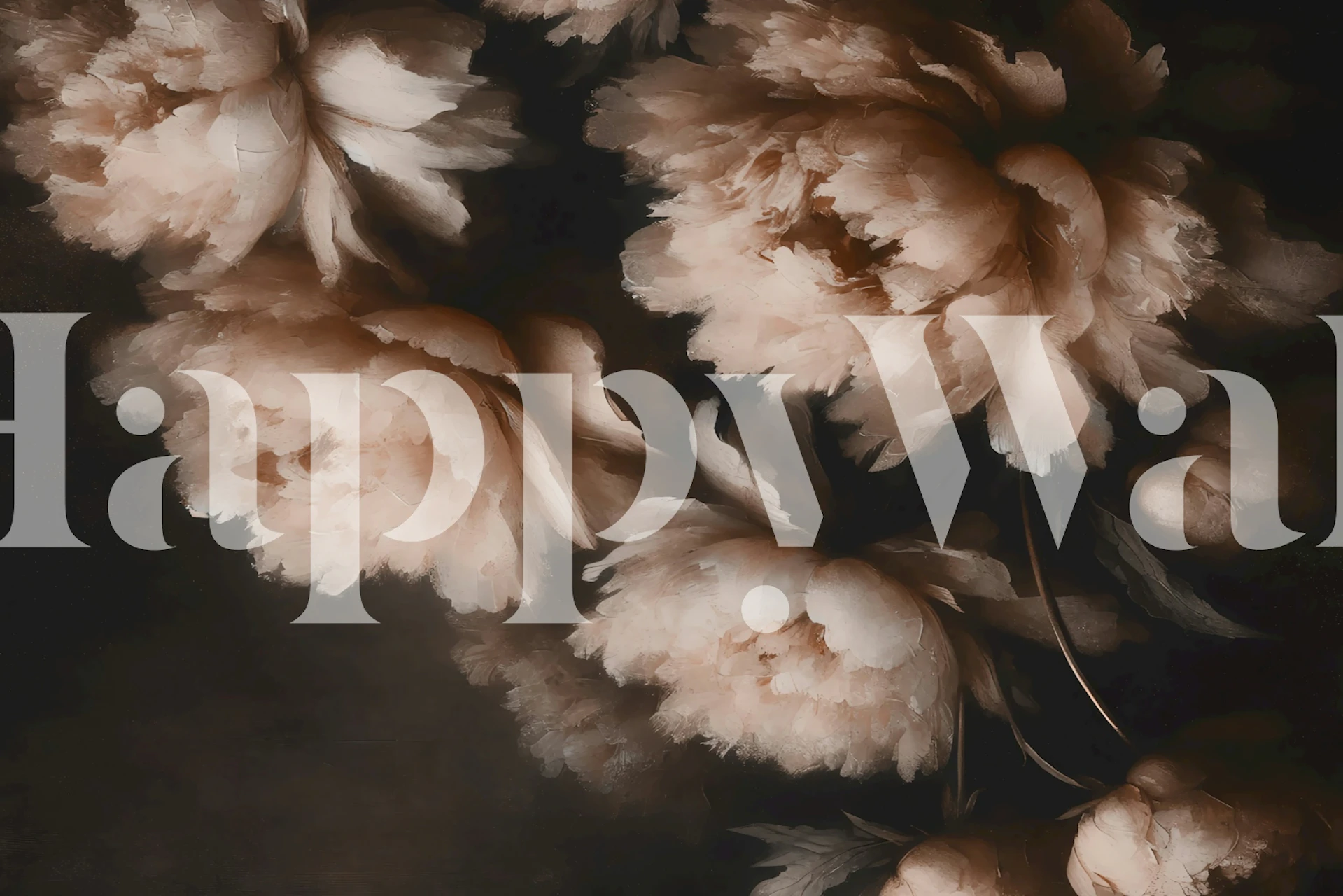 Mocha Mousse Blossoms papel pintado en una habitación