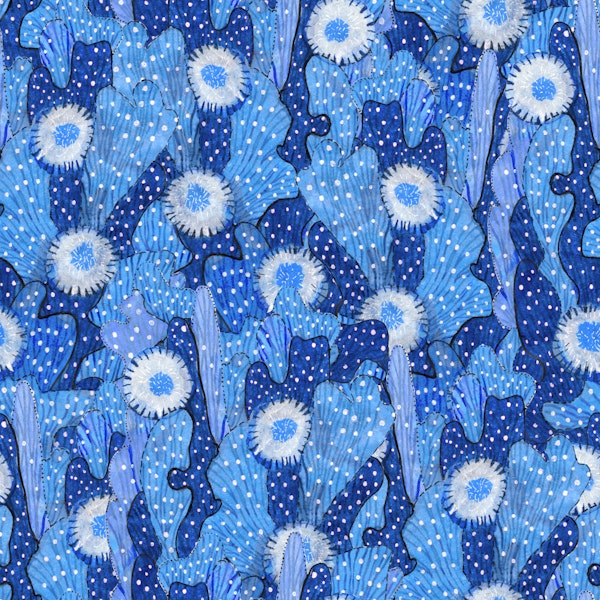 Cactus Camouflage Floral Blue