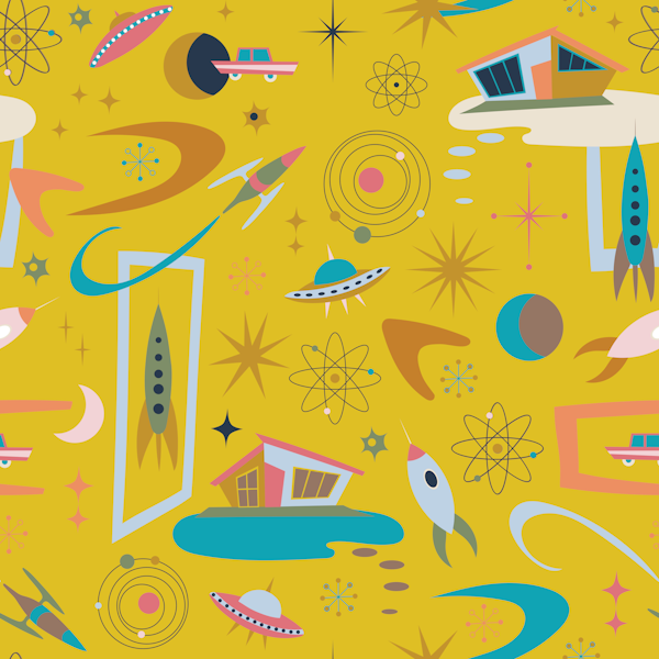 Midcentury Architecture in Space - mustard