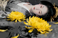 Floral Geisha Dream Portrait wallpaper