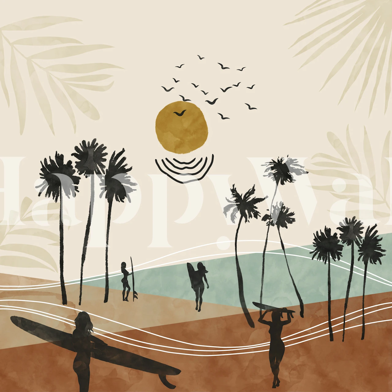 Surfers Paradise View tapet i ett rum