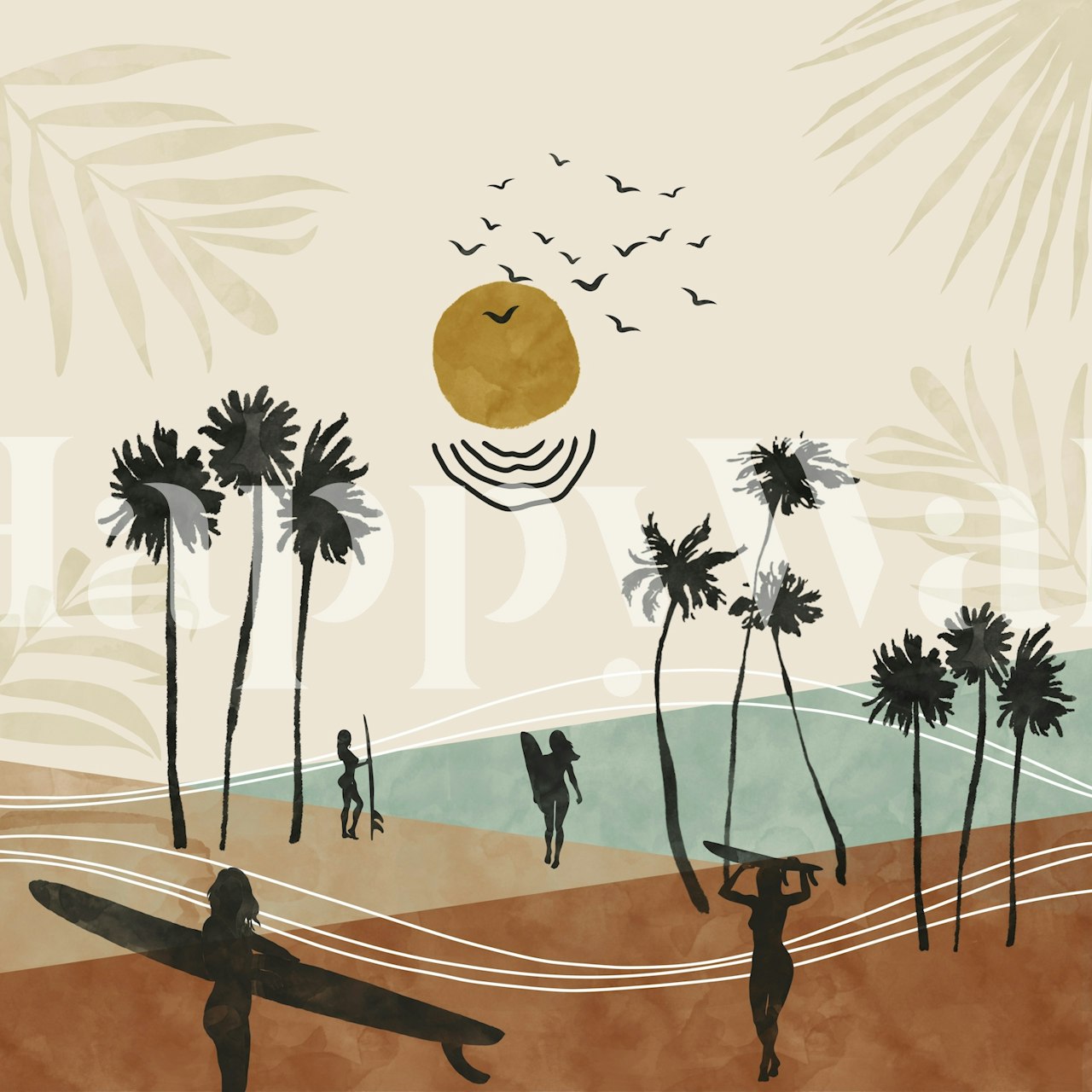 Surfers Paradise View wallpaper in a room